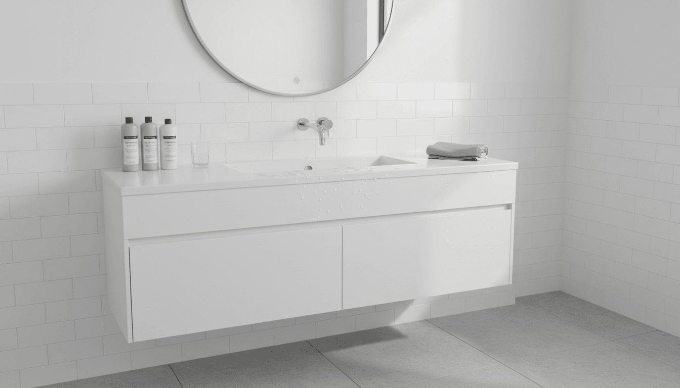 Modern bathroom with clean lines and contemporary fixtures